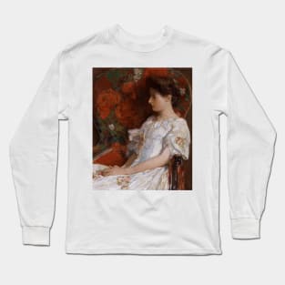 The Victorian Chair by Childe Hassam Long Sleeve T-Shirt